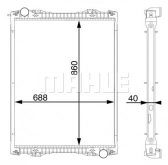 CR1175000S Радіатор охолодження, SCANIA P/G/R/T MAHLE / KNECHT підбір по vin на Brocar