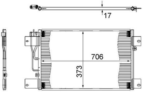 AC533000S Радіатор кондиціонера, SCANIA P/R/T-SERIES MAHLE / KNECHT підбір по vin на Brocar