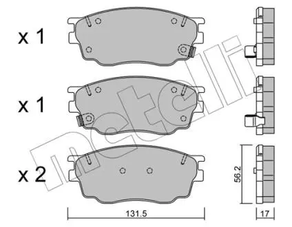 2204750 Колодки гальмівні (передні) Mazda 6 02-07 METELLI підбір по vin на Brocar