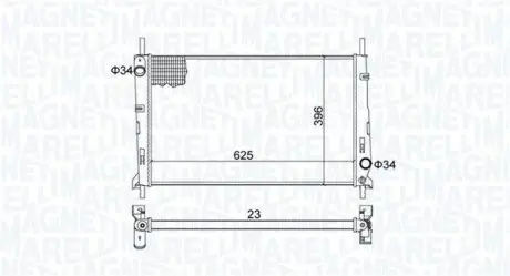 BM1893 MARELLI Радиатор двигателя FORD COUGAR (EC) 2,0 16V MONDEOI/ II/ III (BAP, BFP, MAGNETI MARELLI подбор по vin на Brocar