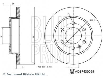 ADBP430099 Диск гальмівний (задній) MB Sprinter (907.910) 211-519 CDI 18- (298x18) PRO BLUE PRINT підбір по vin на Brocar