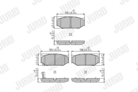 573417J Комплект тормозных колодок, дисковый тормоз JURID подбор по vin на Brocar