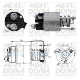 46101 Тягове реле, стартер MEAT&DORIA підбір по vin на Brocar