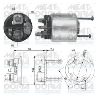 46016 Соленоїд стартера MEAT&DORIA підбір по vin на Brocar