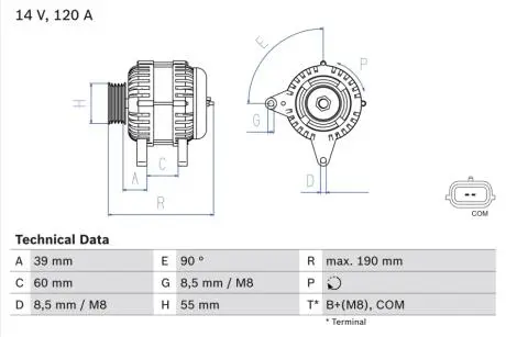 0986049030 Генератор BOSCH підбір по vin на Brocar