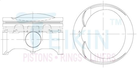 48218A050 Поршні +0.50mm (к-кт на двигун) Volkswagen Audi Seat Skoda BZB/BYJ/BYT/CABA/CABB/CABD/CEAA/CGYA TEIKIN підбір по vin на Brocar