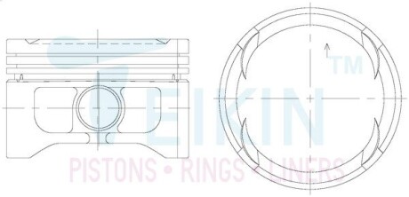 48608050 Поршни ремонт (+0.50мм) к-кт на мотор VW 1,4L (AFH,AFK,AHW,BBZ,BBY,AUA,AUB,AXP,AQQ,ANM,APE) TEIKIN підбір по vin на Brocar