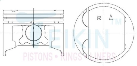 43263050 Поршні ремонт (+0.50мм) (к-кт на двигун) Mitsubishi 6G73 Chrysler Avenger, Sebring, Stratus TEIKIN підбір по vin на Brocar