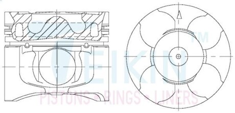 43300AG050 Поршні +0.50mm Alfin Gallery (к-кт на мотор) 4D56T Mitsubishi L200/Pajero Sport з 2010р. TEIKIN підбір по vin на Brocar