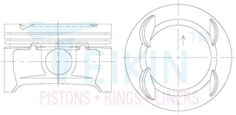 30121050 Поршні +0.50mm (к-кт на двигун) A14XER Chevrolet Cruze/Opel Astra,Mokka,Insignia,Zafira TEIKIN підбір по vin на Brocar