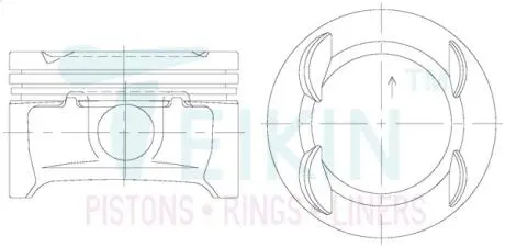 30121050 Поршні +0.50mm (к-кт на двигун) A14XER Chevrolet Cruze/Opel Astra,Mokka,Insignia,Zafira TEIKIN підбір по vin на Brocar