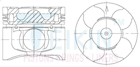 43678AG100 Поршні +1.00мм Alfin Gallery (к-кт на двигун) 4D56T Mitsubishi L200/Pajero Sport TEIKIN підбір по vin на Brocar