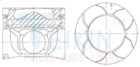 43301AG050 Поршні +0.50mm Alfin Gallery (к-кт на двигун) 4N15 Mitsubishi L200/Pajero Sport TEIKIN підбір по vin на Brocar