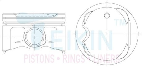 46309100 Поршні ремонт (+1.00мм) (к-кт на мотор) 5S-FE 2,2L Toyota Camry V20, Solara TEIKIN підбір по vin на Brocar