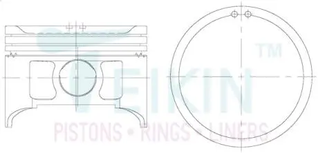 45150050 Поршні двигуна +0.50mm (к-кт на двигун) J20A Suzuki SX-4/Grand Vitara TEIKIN підбір по vin на Brocar