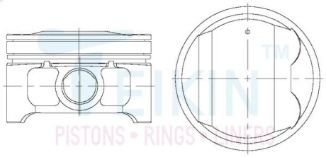 44342050 Поршні +0.50mm (к-кт на двигун) QR20DE Nissan Primera P12, X-Trail T30 TEIKIN підбір по vin на Brocar