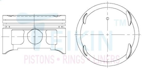 43281100 Поршни +1.00mm (к-кт на мотор) Mitsubishi Lancer 9 (CS3A) 1,6L (4G18) TEIKIN подбор по vin на Brocar
