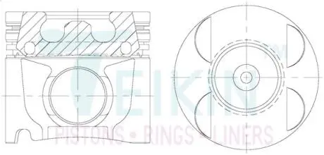 46690AG050 Поршні ремонт (+0.50мм) (к-кт на двигун) Toyota 1CD-FTV Alfin Gallery TEIKIN підбір по vin на Brocar