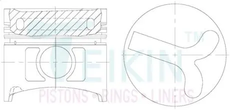 44674AG050 Поршні ремонт (+0.50мм) (к-кт на двигун) Nissan TD27-T Alfin Gallery TEIKIN підбір по vin на Brocar