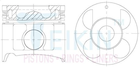 44671AG050 Поршні ремонт (+0.50мм) (к-кт на двигун) Nissan YD25TDI Alfin Gallery TEIKIN підбір по vin на Brocar