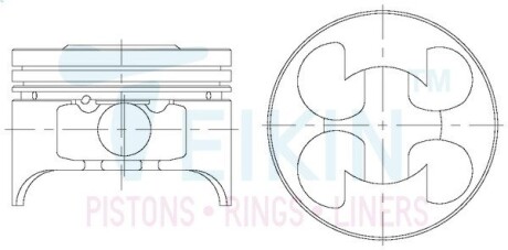 42665050 Поршни ремонт (+0.50мм) (к-кт на мотор) Mazda 2.0 (KF) Xedos 6 24V TEIKIN подбор по vin на Brocar