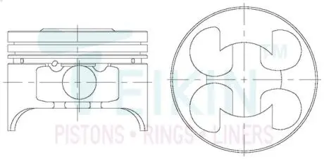 42665050 Поршні ремонт (+0.50мм) (к-кт на двигун) Mazda 2.0 (KF) Xedos 6 24V TEIKIN підбір по vin на Brocar