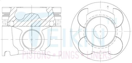 44684AG100 Поршні +1.00mm (к-кт на двигун) YD25DDTI Nissan Pathfinder, Navara TEIKIN підбір по vin на Brocar