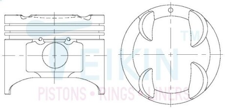 42668050 Поршні +0.50mm (к-кт на двигун) Mazda 1.6L (B6ZE) Xedos 6/323/MX-3 TEIKIN підбір по vin на Brocar