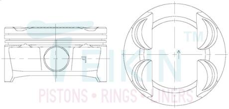 31134050 Поршни +0.50mm (к-кт на мотор) Chrysler,Dodge,Jeep Pentastar 3,6L TEIKIN подбор по vin на Brocar