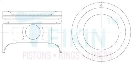 45131050 Поршень двигателя +0.50mm к-кт на мотор H25A Suzuki Grand Vitara TEIKIN підбір по vin на Brocar