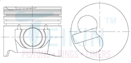 42657A050 Поршні ремонт (+0.50мм) (к-кт на двигун) Kia Pregio K2700 Alfin TEIKIN підбір по vin на Brocar