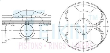 42225050 Поршні ремонт +0.50mm(к-кт на мотор) Mazda CX-5,CX-3, Mazda 3,6 TEIKIN підбір по vin на Brocar