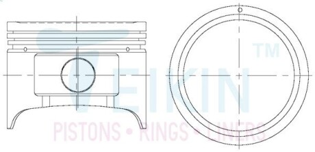 44271050 Поршні ремонт +0.50mm(к-кт на мотор) Nissan Terrano R20 KA24E TEIKIN підбір по vin на Brocar