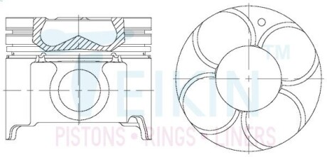 43674A050 Поршні ремонт (+0.50мм) (к-кт на двигун) Mitsubishi 4M51 Alfin TEIKIN підбір по vin на Brocar