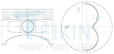 55653050 Поршні ремонт (+0.50мм) (к-кт на двигун) Subaru EA82 Leon 1.8L TEIKIN підбір по vin на Brocar