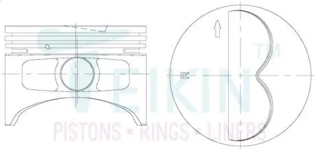 55653050 Поршні ремонт (+0.50мм) (к-кт на двигун) Subaru EA82 Leon 1.8L TEIKIN підбір по vin на Brocar