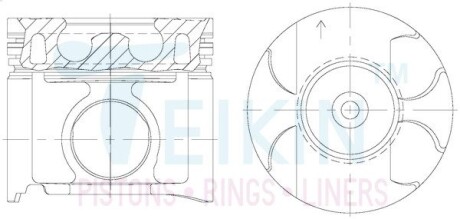 46348AGSTD Поршні STD (к-кт на двигун) 2KD-FTV Toyota Hilux, Fortuner TEIKIN підбір по vin на Brocar