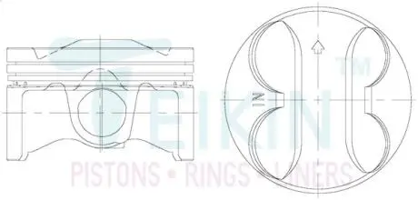 38190050 Поршні +0.50mm (к-кт на двигун) K20A 2,0L Honda Civic TYPE R TEIKIN підбір по vin на Brocar