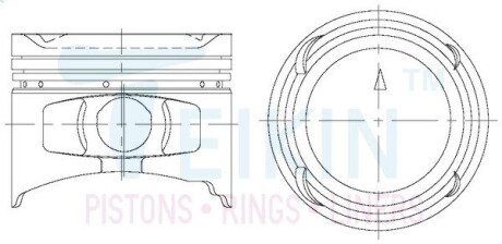 43234100 Поршні ремонт (+1.00мм) (к-кт на мотор) Mitsubishi 4G63D-T TEIKIN підбір по vin на Brocar