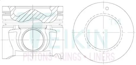51604A4050 Поршні ремонт (+0.50мм) (к-кт на двигун) Hyundai D4EA Alfin TEIKIN підбір по vin на Brocar