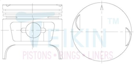 45114050 Поршні ремонт (+0.50мм) (к-кт на мотор) Suzuki F8A (4цил) TEIKIN підбір по vin на Brocar