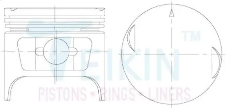 45114050 Поршні ремонт (+0.50мм) (к-кт на мотор) Suzuki F8A (4цил) TEIKIN підбір по vin на Brocar