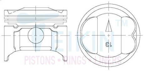 43652STD Поршні стандарт (STD) (к-кт на двигун) Mitsubishi 4G13-III TEIKIN підбір по vin на Brocar