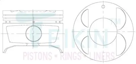 46347050 Поршні ремонт (+0.50мм) (к-кт на двигун) Toyota 5A-FE NEW TEIKIN підбір по vin на Brocar