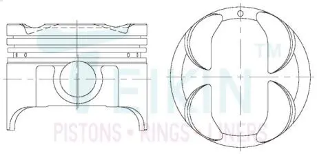 45653050 Поршні ремонт (+0.50мм) (к-кт на двигун) Suzuki G13BB 16V TEIKIN підбір по vin на Brocar