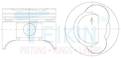 451254050 Поршні ремонт (+0.50мм) (к-кт на мотор) Suzuki G13(4цил) TEIKIN підбір по vin на Brocar