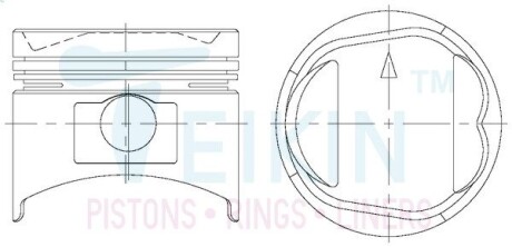 43621STD Поршні стандарт (STD) (к-кт на двигун) Mitsubishi G63B-II TEIKIN підбір по vin на Brocar