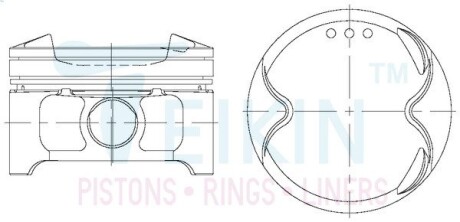 44343STD Поршні стандарт (STD) (к-кт на двигун) Nissan QR25DE-III TEIKIN підбір по vin на Brocar