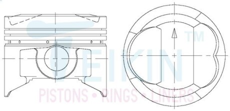 43222STD Поршні стандарт (STD) (к-кт на двигун) Mitsubishi 4G63-P TEIKIN підбір по vin на Brocar