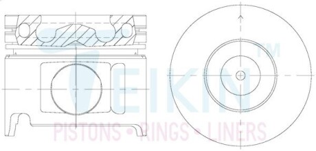 46674AG050 Поршні ремонт (+0.50мм) (к-кт на двигун) Toyota 1HD-FTE TEIKIN підбір по vin на Brocar